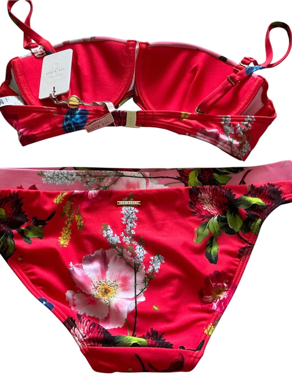 Ted baker bikini set tropical red berry sundae bra size 3 panties size 2 - Picture 2 of 8